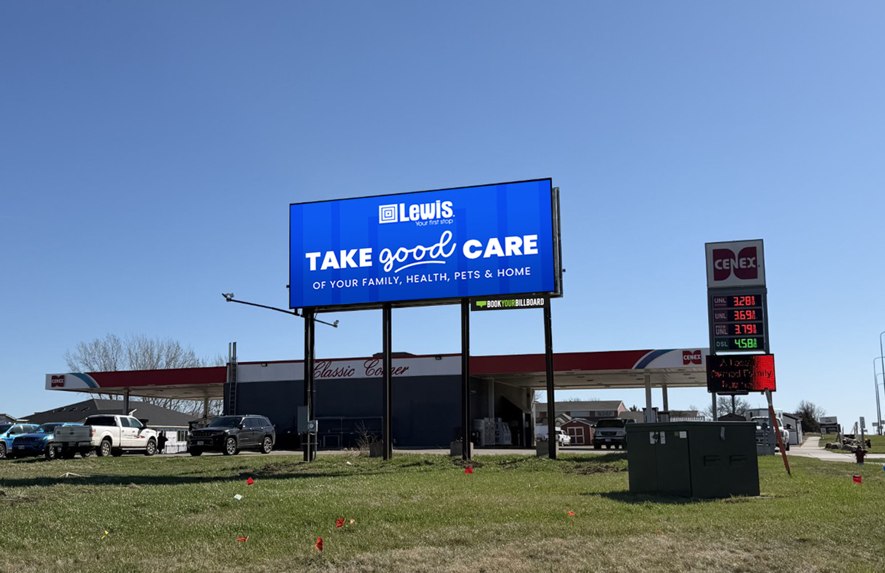 BYB billboard in Madison: Highway 34 · West-facing display